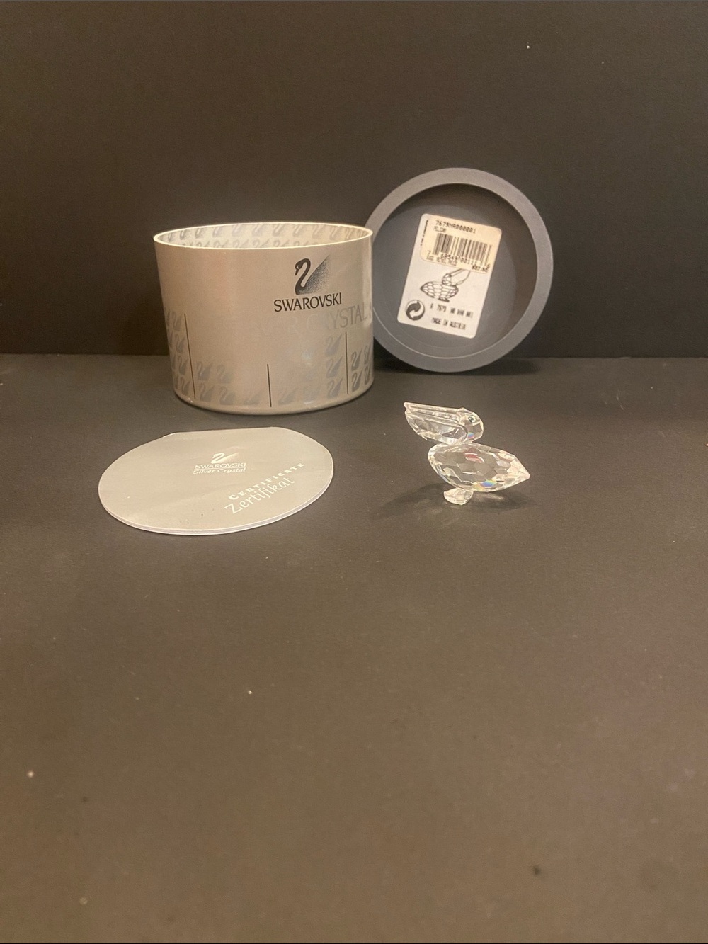 Swarovski Clear Crystal Pelican Figurine with Branded Packaging